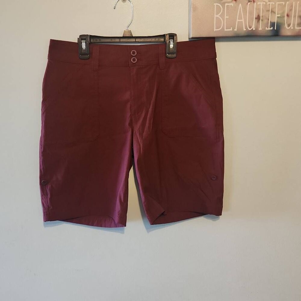 Eddie Bauer Rolled Hem Bermuda Shorts Maroon Size 10